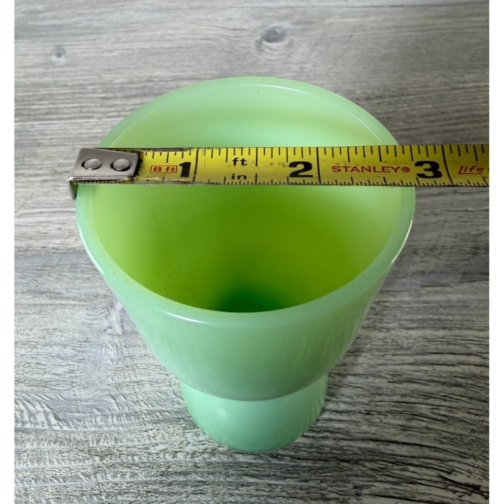 Vtg 1950's Fire King Jadeite Green Glass Double Egg Cup Collectible 4" Tall MCM - Picture 5 of 8